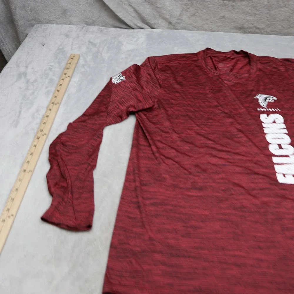 Atlanta Falcons Shirt Mens Large Nike NFL Red Dri-Fit Football Long Sleeve Tee